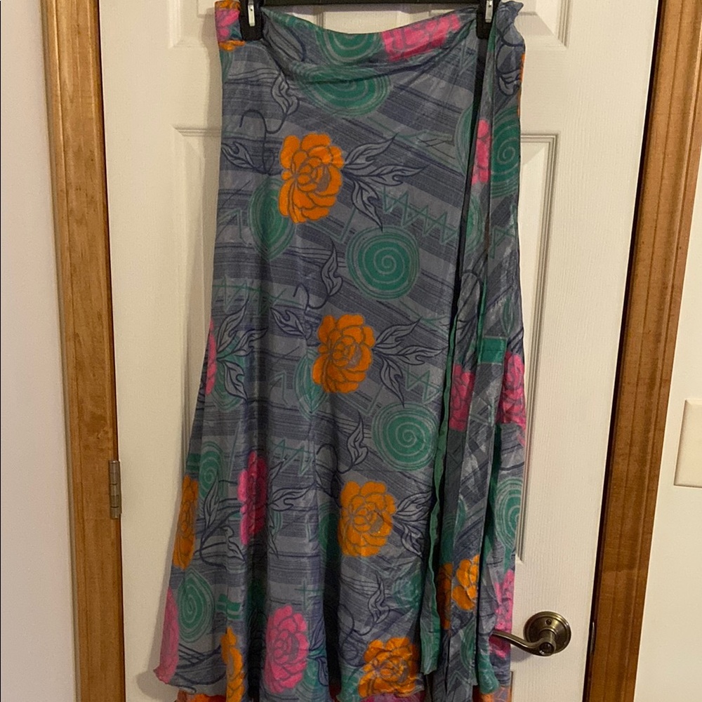 Floral Patterned Wrap Skirt